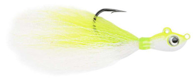 Mustad BEB-3/8-WCH Big Eye Bucktail Jig 3/8oz Chartreuse/ White