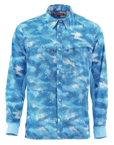 Chemise De Pêche Simms Intruder Bicomp LS – Homme Taille L – Bleu Brume – Séchage Rapide