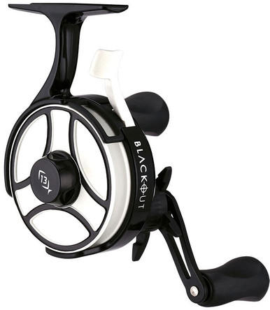 13 fishing black betty freefall ghost window inline ice reel 13 Fishing Black Betty Free Fall Ghost - Blackout Glow
