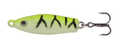 Pêche Hiver Leurre Lot De 2 Cuillères Leurres Johnson Rattlin’ Scout Spoon 3/16oz - Couleur Firetiger, Pour Pêche Sur Glace Red Ninja