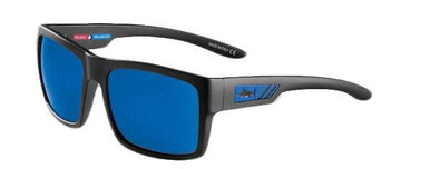 Pelagic Shark Bite Sunglasses - Matte Black/Blue Mirror - TackleDirect