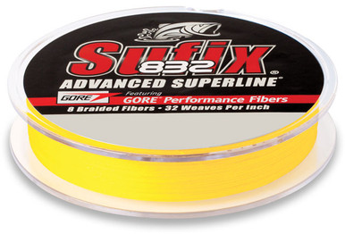 Sufix 832 Advanced Superline Hi-Vis Yellow 600 yds - TackleDirect