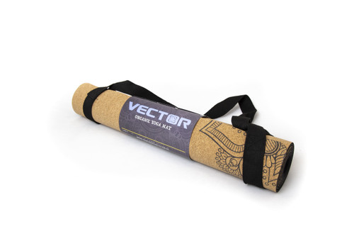 Organic yoga mat with carry strap