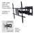 NSY-45200 Corner Full Motion TV Wall Mount with 32 inch Long Extension for 42 to 80 inch TVs