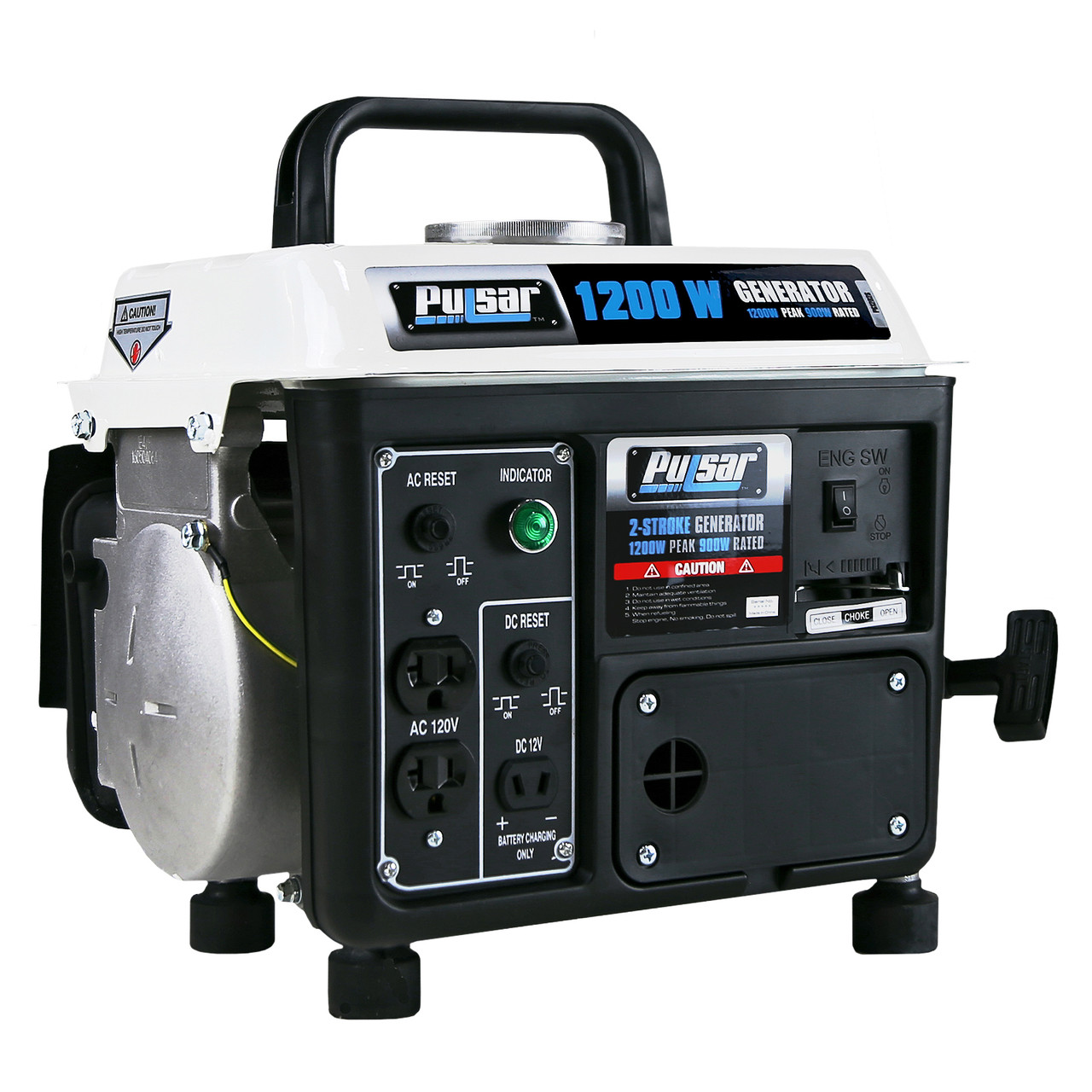 Pulsar 1200 Watt Generator | 2-Stroke Gasoline | 120v | PG1202SA