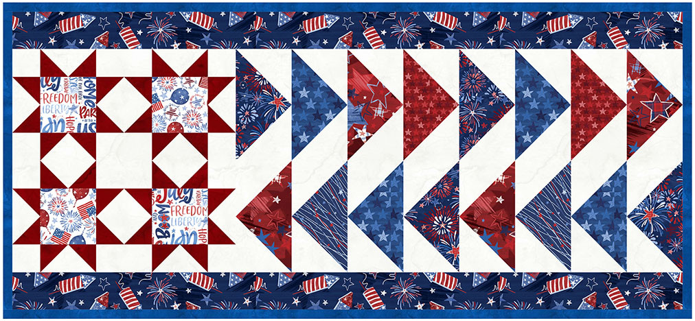 "Fired Up! Bench Pillow” is a Free Quilted Pillow Pattern designed by Denise Russell from Blank Quilting!