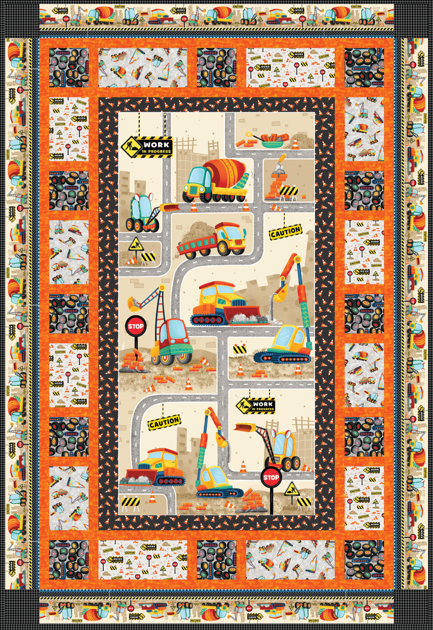 Another Brick in the Wall - Construction Zone Quilt - The Blank ...