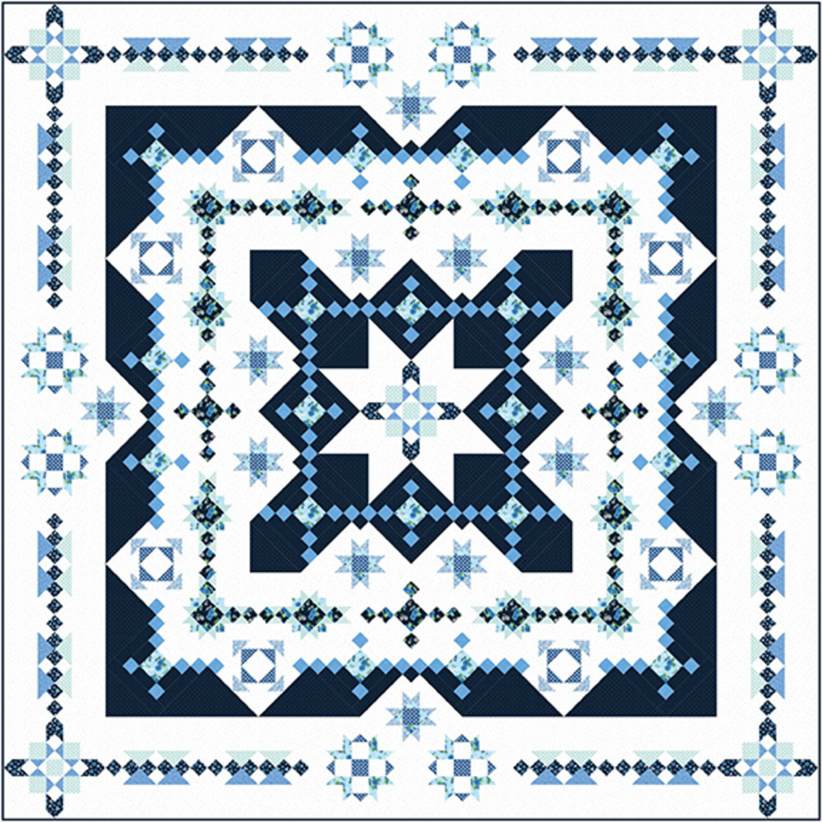 Celeste - Mid Winter Blues Quilt - The Blank Quilting Corp.