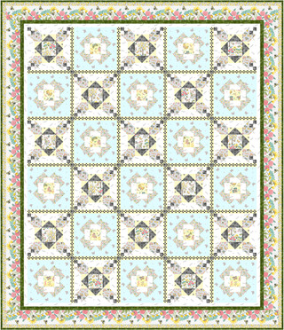 Golden Folk Garden Quilted Blanket NCU0LDH677