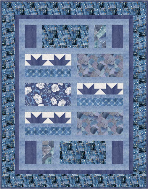 Denim Friendly - Repeating Rectangles Quilt Denim Friendly - Repeating Rectangles Quilt
