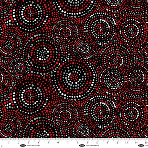 4185-88 Red/Black/White || Hexi-Dots 108"