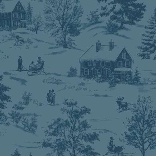 4678-77 Navy || Holly Jolly Calico