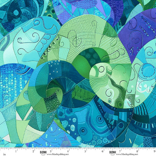 5141-77 Blue || Ombré Waves 108"