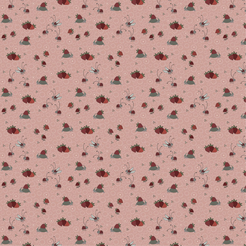 4504-287 Rose || Stof Strawberry Mischief