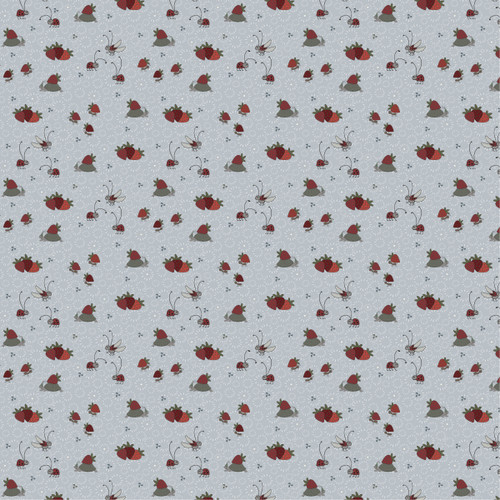 4504-297 Blue || Stof Strawberry Mischief