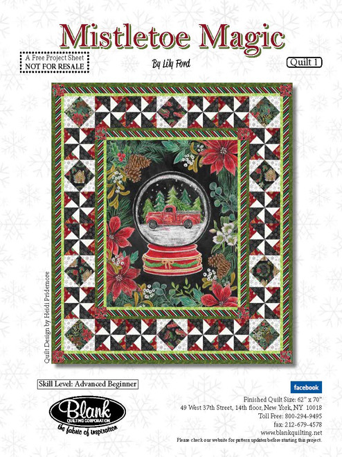 The Magic of Christmas Quilt Fabric - Main Floral in Leaf Green -  C13640-LEAF