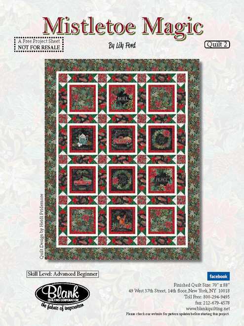 Blank Quilting Mistletoe Magic Black Snowflake Fabric