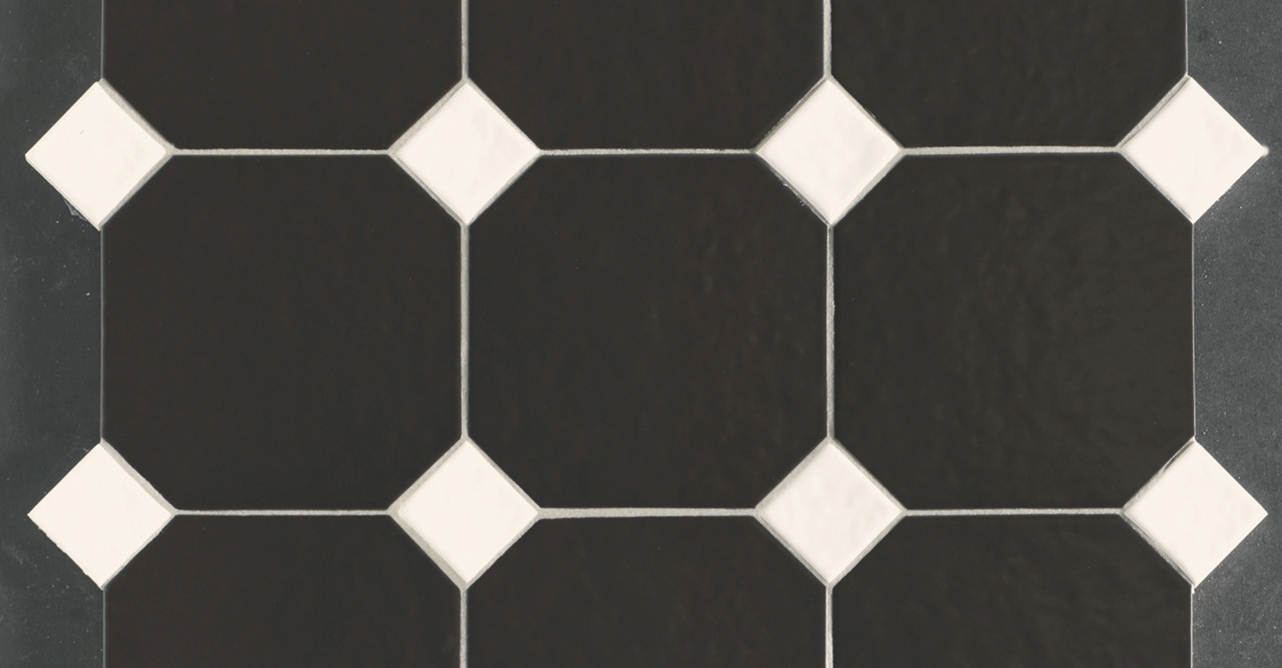 Porto Classic Floor - Black Octagon/White Dot