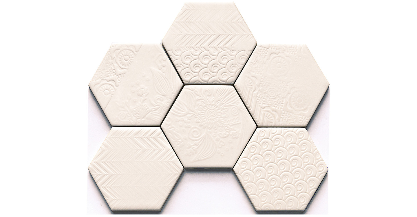 Porto Daphne - White Hex Mix Undulating