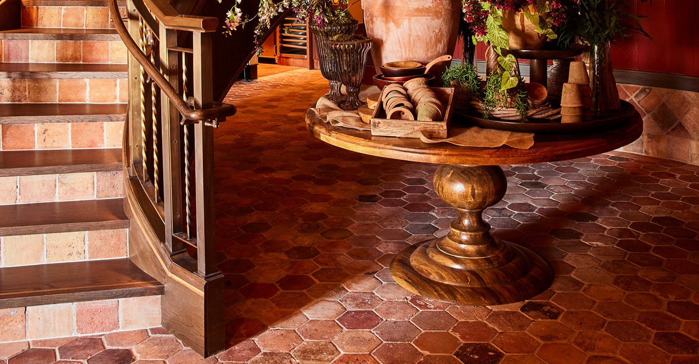 Ludo Antique Parefeuille - Rustic Natural Terracotta Unfinished