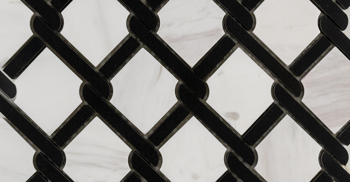 Eden Stone Mosaic - Black & White Links Polished