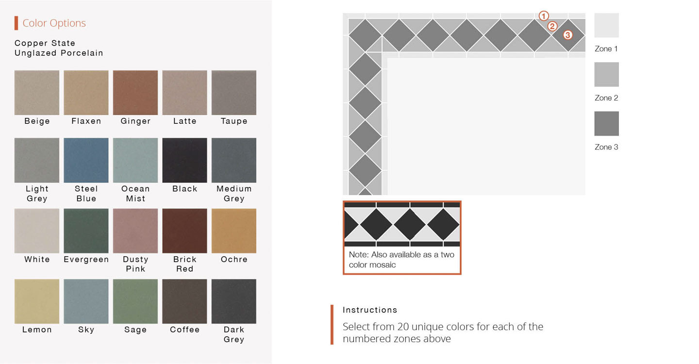 Copper State Parque - Pothos Border Matte | Unglazed Porcelain