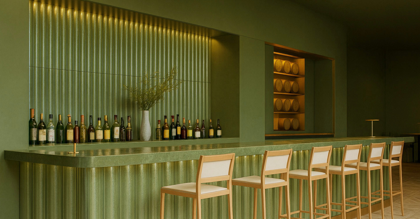 Magellan Fire Stone Concave - Moss Green Satin | Stone