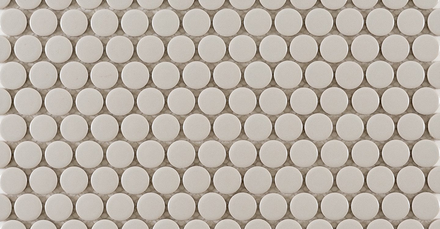 Eden Glazed Porcelain Mosaic - Penny Rounds Gray Matte