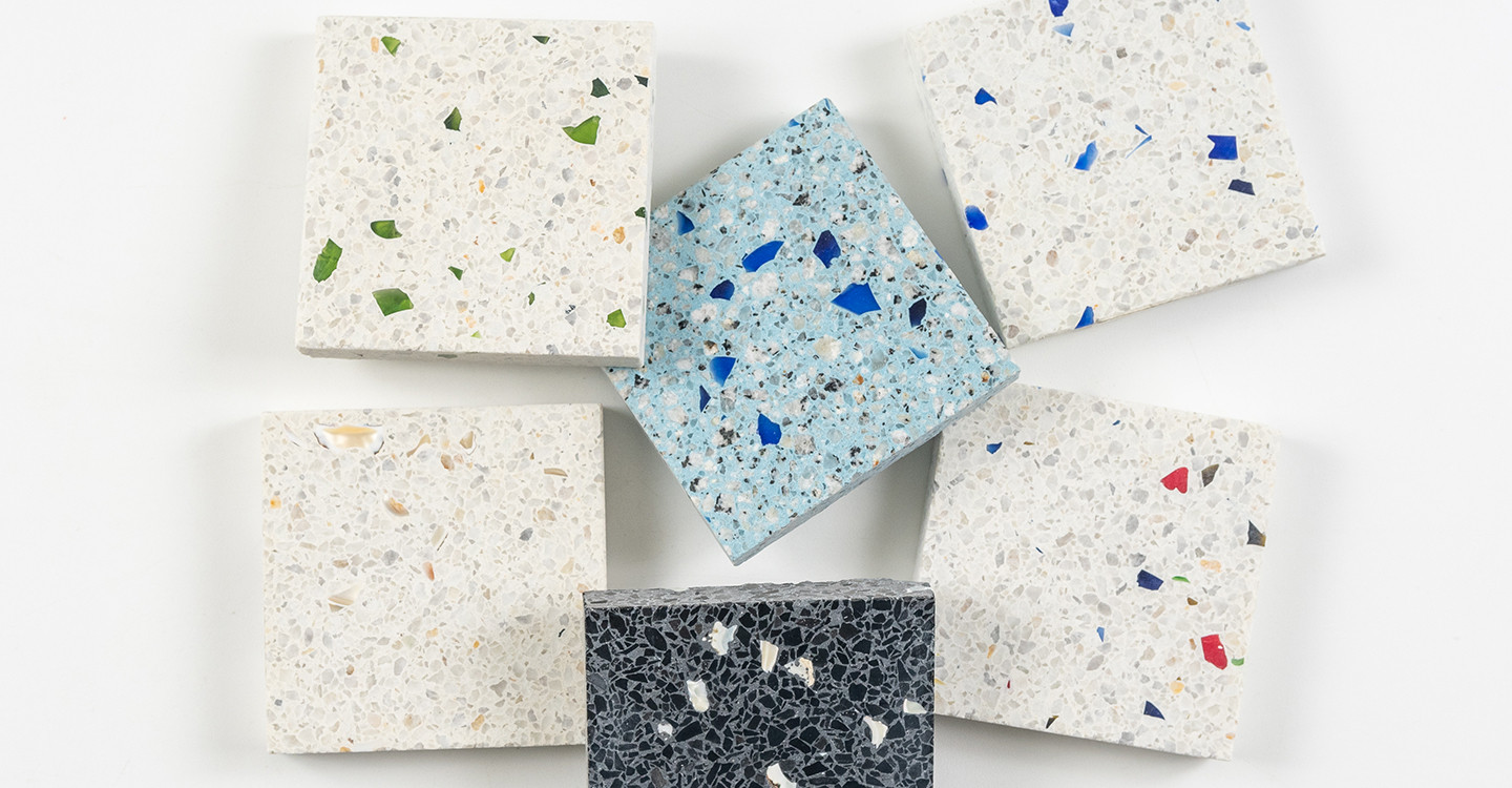 Gemma Luce Terrazzo - Sapphire Glass Sandblasted