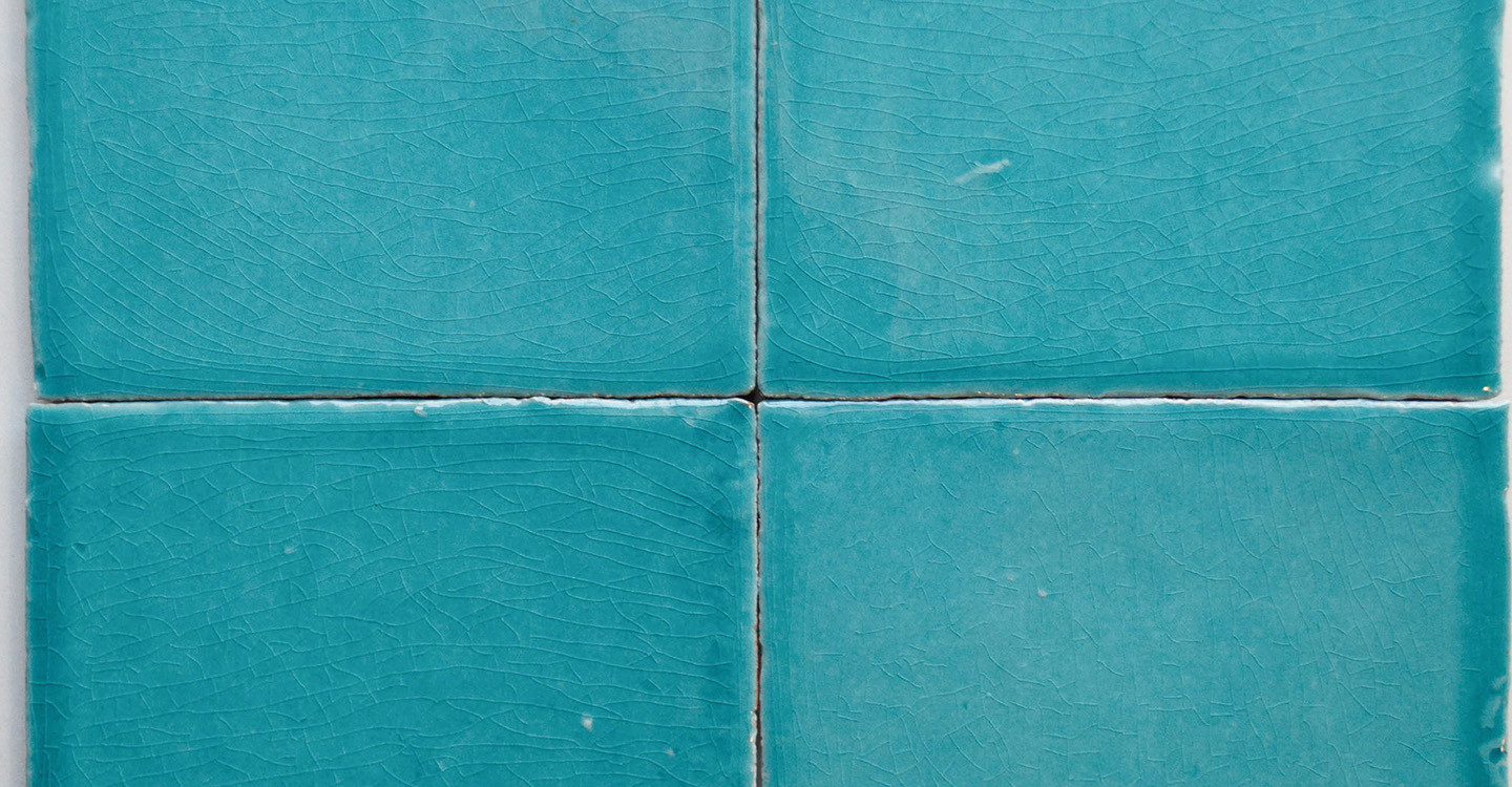 no.136 夜露のBlue turquoise Santos Moroccan - Turquoise Glossy Glazed Ceramic Tile
