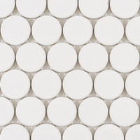 Eden Glazed Porcelain Mosaic - 2" Penny Rounds White Glossy