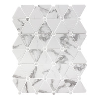 Avi Glass Marble Mosaics - Bianco Triangle Matte