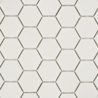 Eden Glazed Porcelain Mosaic - 2" Hexagon White Matte