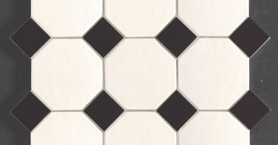 Porto Classic Floor - White Octagon/Black Dot