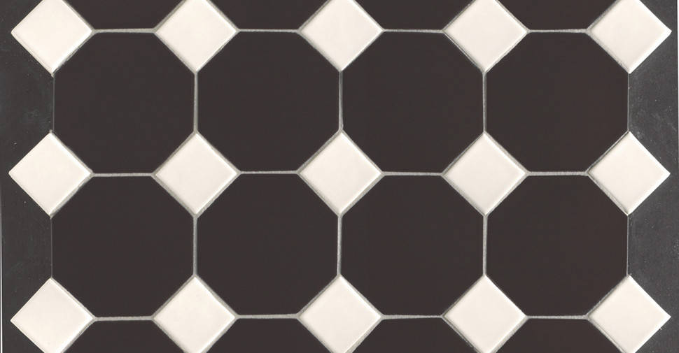 Porto Classic Floor - Black Octagon/White Dot