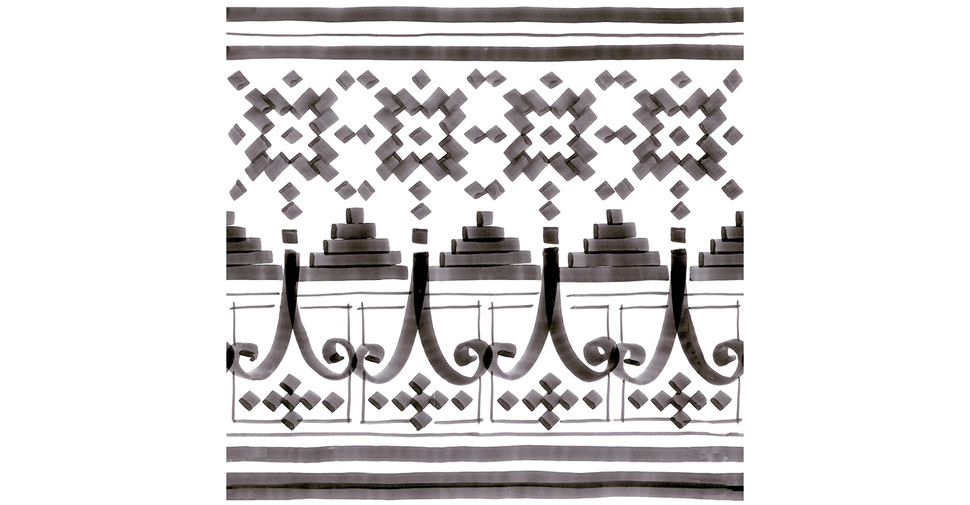 Vida Mason - Deco Black and White Border