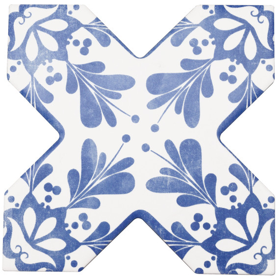 Cev Rhyme - Cross Floral Blue Matte