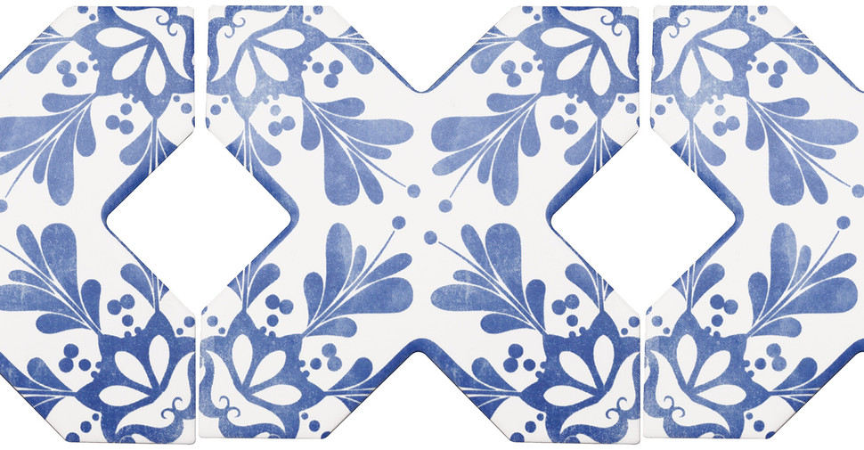 Cev Rhyme - Cross Floral Blue Matte