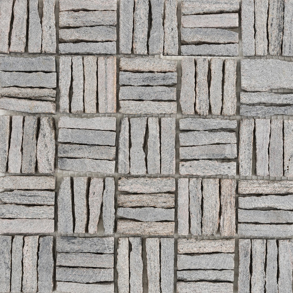 Mikado Stone Mosaic - Basket Grey Honed