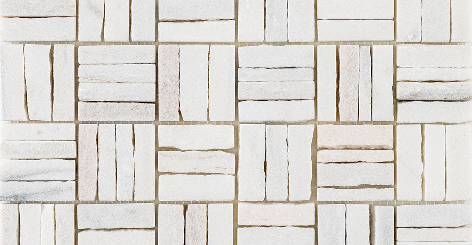 Mikado Stone Mosaic - Basket White Honed