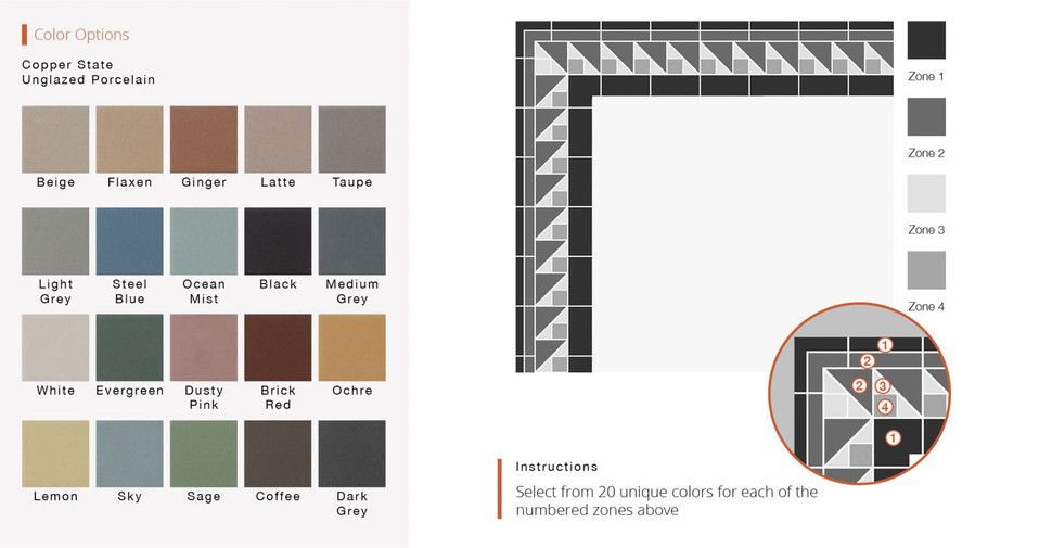 Copper State Parque - Hoya Border Matte | Unglazed Porcelain