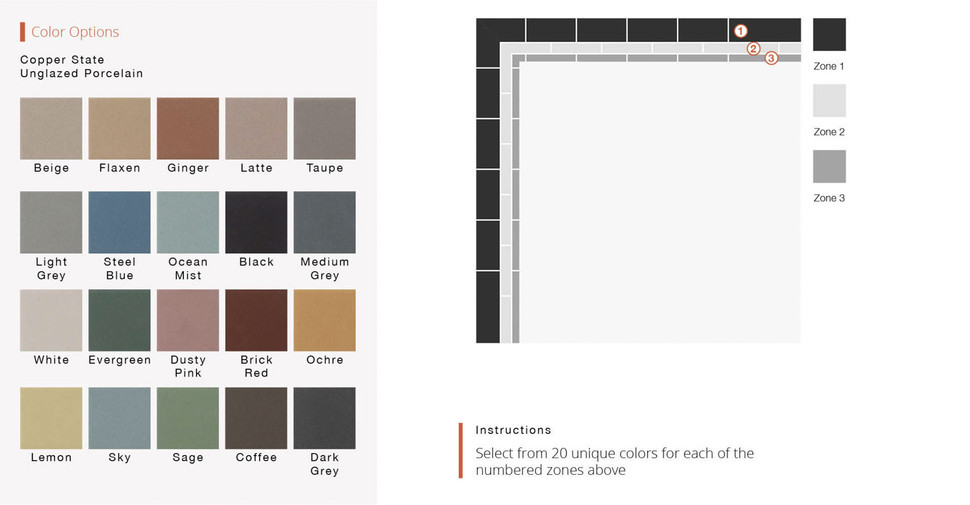 Copper State Parque - Monstera Border Matte | Unglazed Porcelain