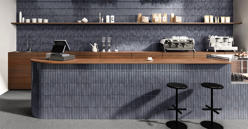 Madras Point - Blue Straight Glossy | Glazed Ceramic