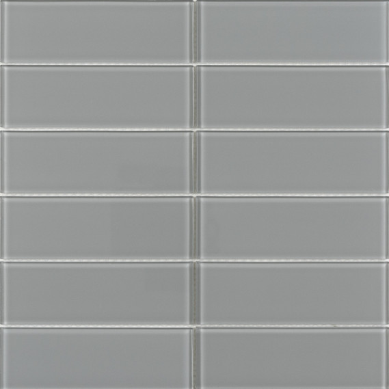 Classic Tile Pane Glass Mosaic - Dark Grey Glossy