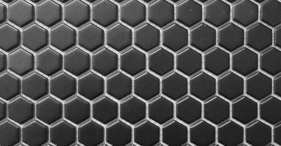 Eden Glazed Porcelain Mosaic - 1" Hexagon Black Matte