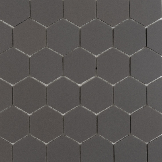 International Basic Unglazed Porcelain Mosaic - Black Straight Edge