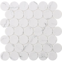 Eden Glass Mosaic - White Statuary Rounds Matte