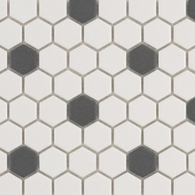 Atlantic Bisque - Rosette Hexagon Super White with Black Dot Matte