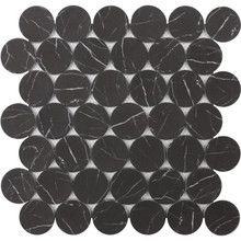 Eden Glass Mosaic - Nero Marquina Rounds Matte