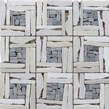 Mikado Stone Mosaic - Pinwheel White Honed